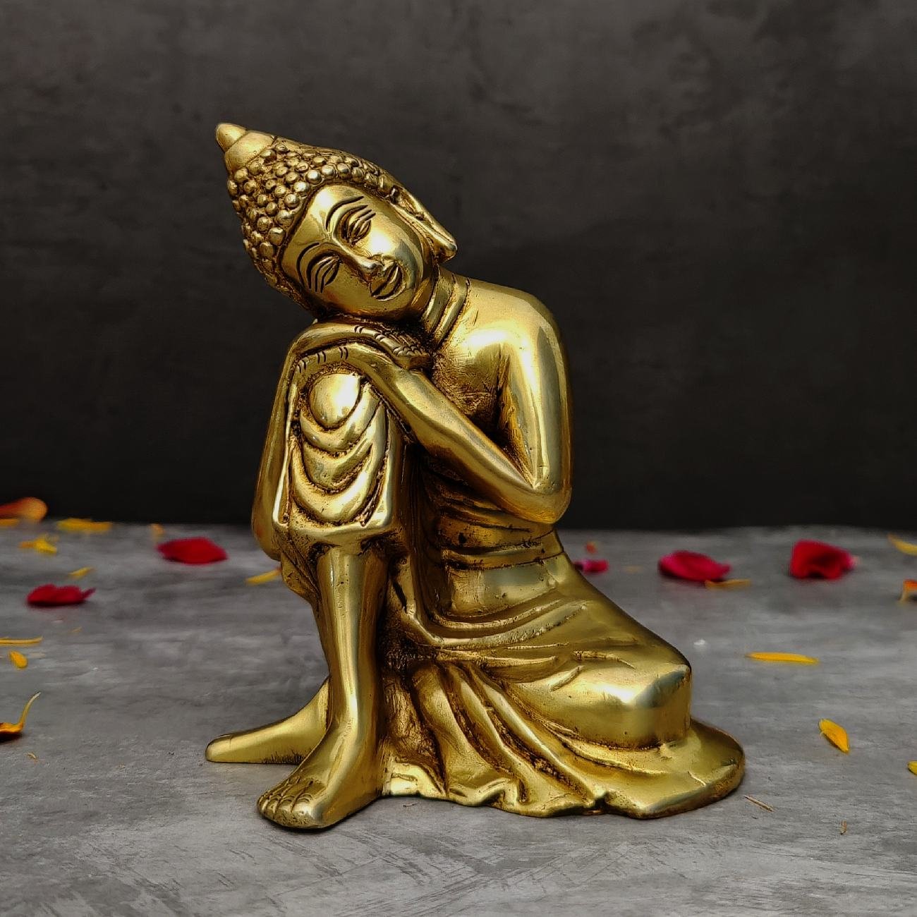 Brass Relaxing Buddha Statue