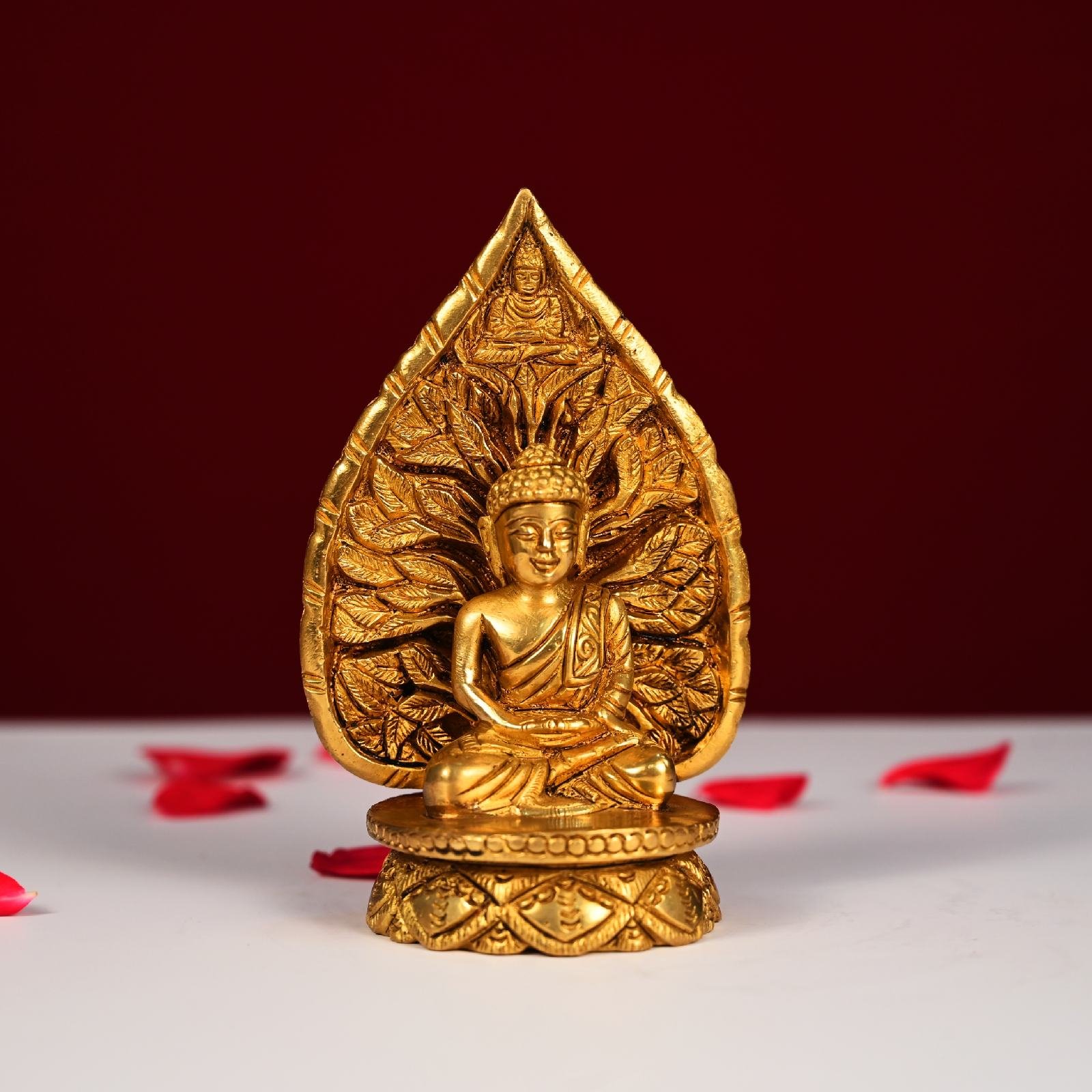 Brass Leaf Buddha Statue