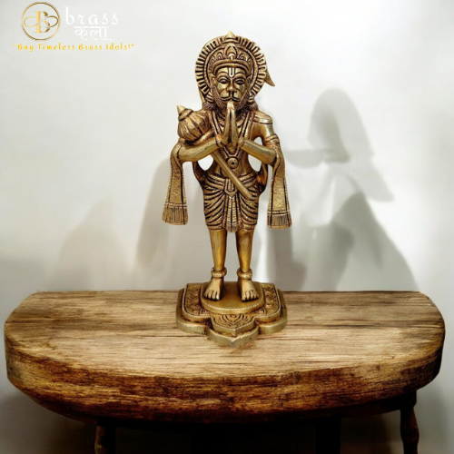 Brass Standing Hanuman Idol