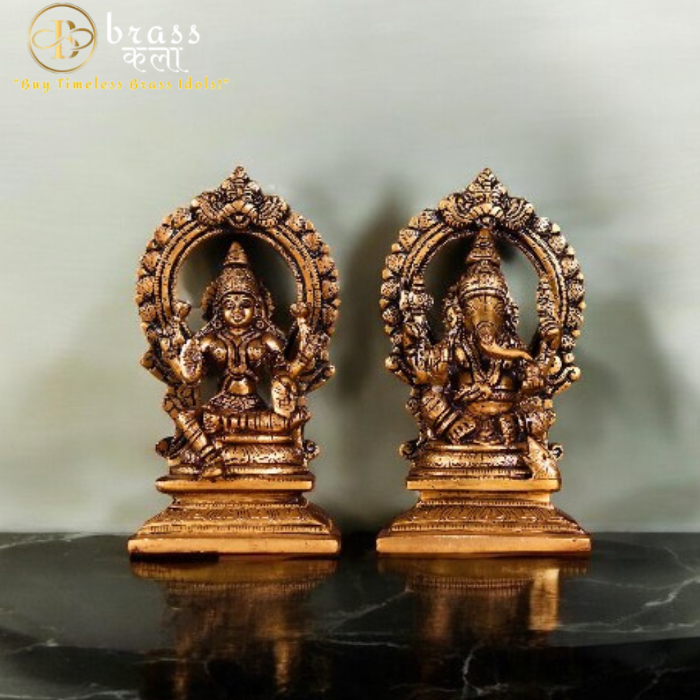Brass Laxmi Ganesh Idol