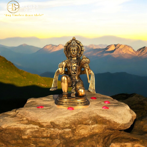Brass Blessing Hanuman Idol